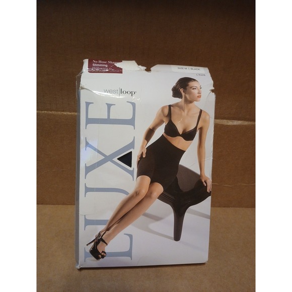 LUXE  Medium No Hose Shaper High Waist Mid Thigh Short Slimming Support Sculpt - Picture 1 of 3